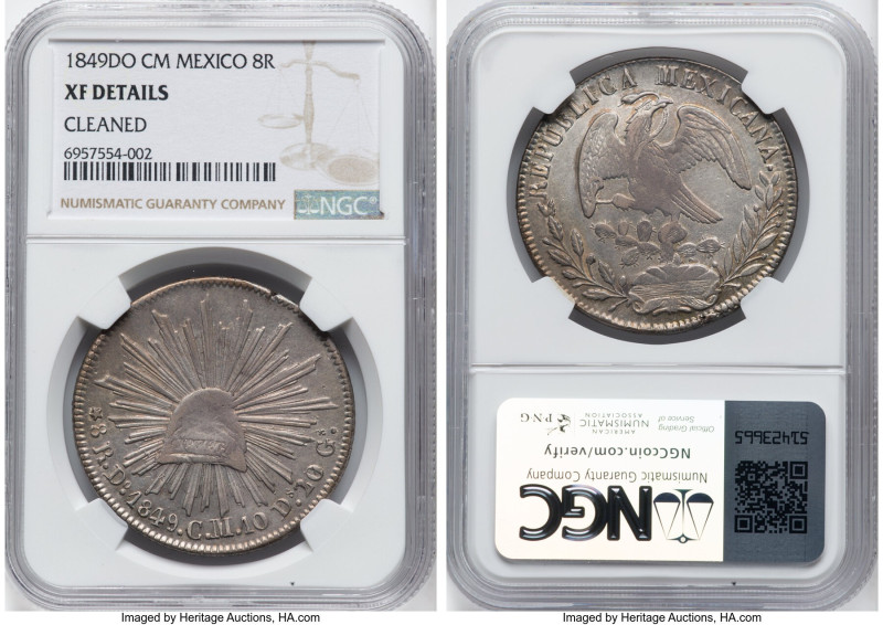 Republic 8 Reales 1849 Do-CM XF Details (Cleaned) NGC, Durango mint, KM377.4, DP...
