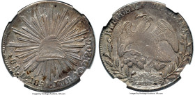 Republic 8 Reales 1851 Do-JMR XF45 NGC, Durango mint, KM377.4, DP-Do30 (Extremely Rare). "10/01Ds" variety. An exceedingly difficult variety to locate...