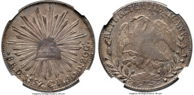 Republic 8 Reales 1852 Do-CP/JMR XF45 NGC, Durango mint, KM377.4, DP-Do32 (Very Rare). One of just three straight-graded examples recognized by NGC, m...