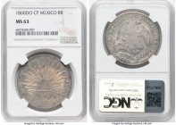Republic 8 Reales 1860 Do-CP MS63 NGC, Durango mint, KM377.4, DP-Do40. A beautiful Durango example in high grade, with a satiny pastel-hued patina and...