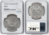 Republic 8 Reales 1875 Do-CM AU55 NGC, Durango mint, KM377.4, DP-Do58. Only 12 examples of this type are graded by both NGC and PCGS. HID09801242017 ©...