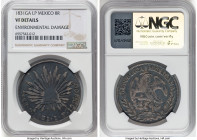 Republic 8 Reales 1831 Ga-LP VF Details (Environmental Damage) NGC, Guadalajara mint, KM377.6, DP-Ga08. Normal Assayer. Dunigan and Parker note that m...