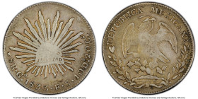 Republic 8 Reales 1833/2 Ga-FS VF35 PCGS, Guadalajara mint, KM377.6, DP-Ga11. Displaying a uniform, honest wear pattern and silty patina. HID098012420...