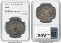Republic 8 Reales 1834/2 Ga-FS VF35 NGC, Guadalajara mint, KM377.6, DP-Ga12 (Very Scarce Overdate). Only 8 examples of this scarce overdate type are c...