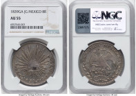 Republic 8 Reales 1839 Ga-JG AU55 NGC, Guadalajara mint, KM377.6, DP-Ga18 (Scarce). An approaching-Mint example, found here with pastel hues. HID09801...