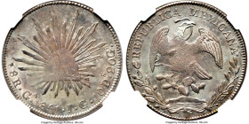 Republic 8 Reales 1851 Ga-JG MS63 NGC, Guadalajara mint, KM377.6, DP-Ga33. Light hints of rose upon the surfaces. HID09801242017 © 2024 Heritage Aucti...