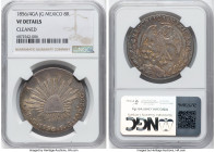 Republic 8 Reales 1856/4 Ga-JG VF Details (Cleaned) NGC, Guadalajara mint, KM377.6, DP-Ga38. Intense sunset-like hues grace the lower fields. HID09801...