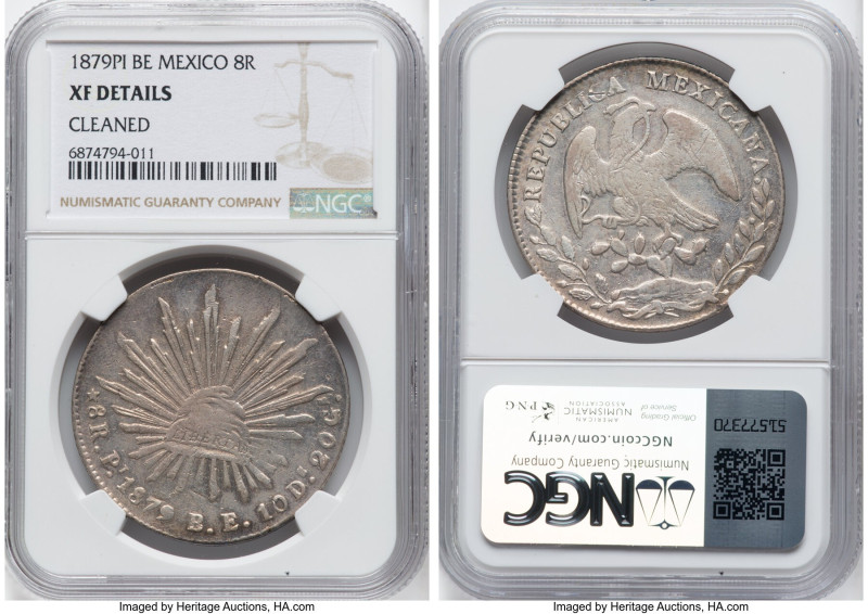 Republic 8 Reales 1879 Pi-BE XF Details (Cleaned) NGC, San Luis Potosi mint, KM3...