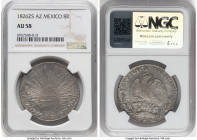 Republic 8 Reales 1826 Zs-AZ AU58 NGC, Zacatecas mint, KM377.13, DP-Zs02. The second year of production at the Zacatecas mint and the last issues to f...