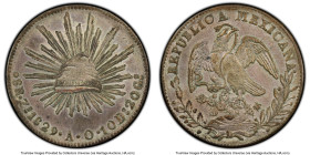 Republic 8 Reales 1829 Zs-AO AU53 PCGS, Zacatecas mint, KM377.13, DP-Zs07. An earlier date of this covetable mint, approaching Mint State certificatio...