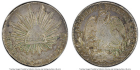 Republic 8 Reales 1830 Zs-OV XF Details (Graffiti) PCGS, Zacatecas mint, KM377.13, DP-Zs09. Despite the noted graffiti witnessed to the reverse, the a...