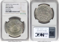 Republic 8 Reales 1845 Zs-OM UNC Details (Cleaned) NGC, Zacatecas mint, KM377.13, DP-Zs25. Dies of 1844. HID09801242017 © 2024 Heritage Auctions | All...