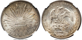Republic 8 Reales 1897 Zs-FZ MS65 NGC, Zacatecas mint, KM377.13, DP-Zs83. This Gem grade is bested by only 4 examples on the NGC Census. HID0980124201...