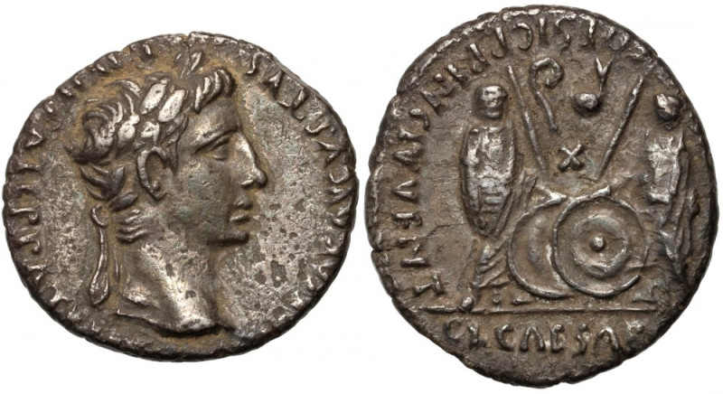 Roman Empire, Augustus 27 BC-14 AD, Denar, Lugdunum Weight 3,57 g, 18 mm.
 Waga...
