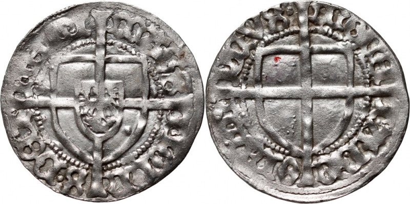 Zakon Krzyżacki, Jan von Tiefen 1489-1497, grosz, Królewiec Waga 1,46 g. Referen...