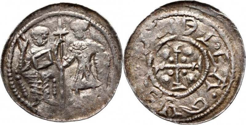 Bolesław III Krzywousty 1107-1138, denar, Kraków, Książę i św. Wojciech Waga 0,6...