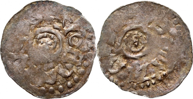 Bolesław III Krzywousty 1107-1138, denar, Wrocław, głowa św. Jana Waga 0,50 g. R...