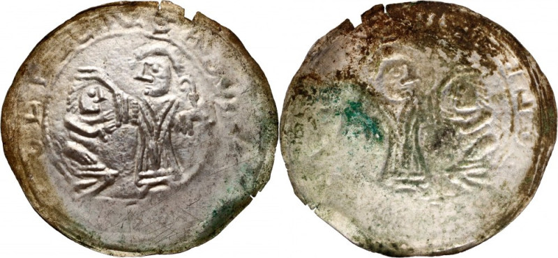 Bolesław III Krzywousty 1107-1138, brakteat protekcyjny, Kraków, św. Wojciech i ...