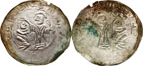 Bolesław III Krzywousty 1107-1138, brakteat protekcyjny, Kraków, św. Wojciech i Książę