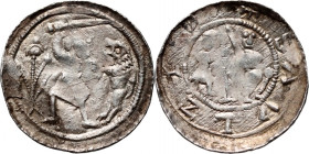 Władysław II Wygnaniec 1138-1146, denar, walka rycerza z lwem