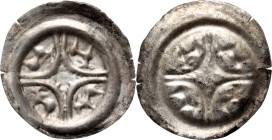 Leszek Biały 1202-1227, brakteat, Kraków, krzyż z czterech łuków z jeleniami