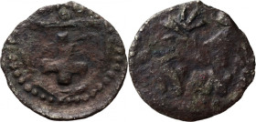 Jadwiga i Władysław Jagiełło 1386-1399, denar, Wschowa