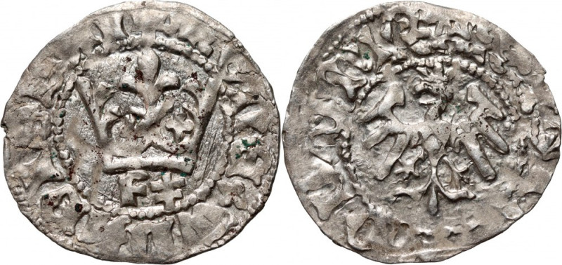 Władysław Jagiełło 1386-1434, półgrosz, Wschowa, sygnatura F‡ Reference: Kopicki...
