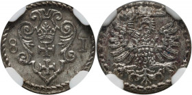 Stefan Batory, denar 1581, Gdańsk MAX R3