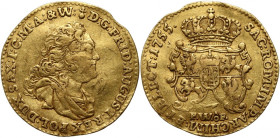 August III, dukat 1755 FWôF, Drezno