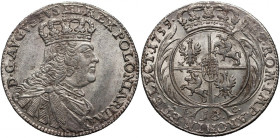 August III, Ort 1755 EC, small bust of king, Leipzig R