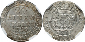 August III, 1/24 talara (grosz) 1756 FWôF, Drezno