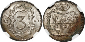 August III, 3 halerze (ternar) 1763, Grünthal