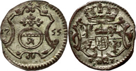 August III, halerz 1755 FWôF, Drezno
