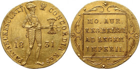Powstanie Listopadowe, dukat 1831, Warszawa, kropka przed pochodnią