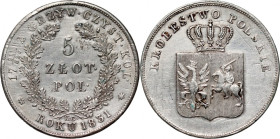 Powstanie Listopadowe, 5 złotych 1831 KG, Warszawa