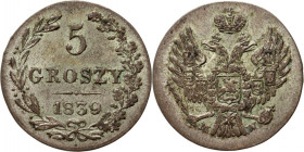 Zabór rosyjski, Mikołaj I, 5 groszy 1839 MW, Warszawa