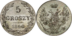 Zabór rosyjski, Mikołaj I, 5 groszy 1840 MW, Warszawa