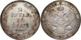 Zabór rosyjski, Mikołaj I, 1 1/2 rubla = 10 złotych 1835 НГ, Petersburg