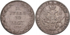 Zabór rosyjski, Mikołaj I, 1 1/2 rubla = 10 złotych 1840 MW, Warszawa