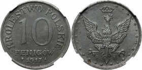 Królestwo Polskie, 10 fenigów 1917 FF MAX