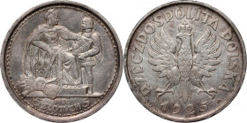 II RP, 5 złotych 1925, Warszawa, Konstytucja, 81 perełek