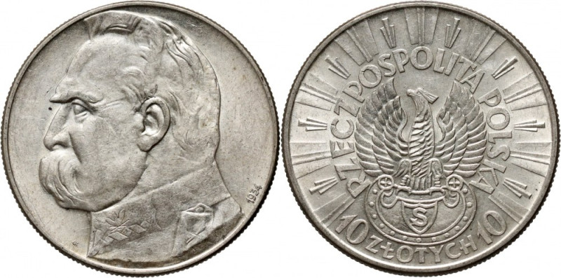 II RP, 10 złotych 1934, Warszawa, Józef Piłsudski, Orzeł Strzelecki Reference: P...