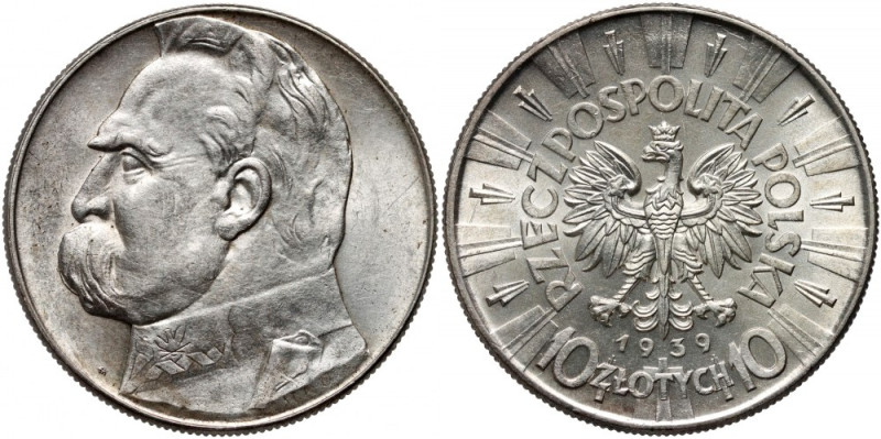 II RP, 10 złotych 1939, Warszawa, Józef Piłsudski Reference: Parchimowicz 124f
...