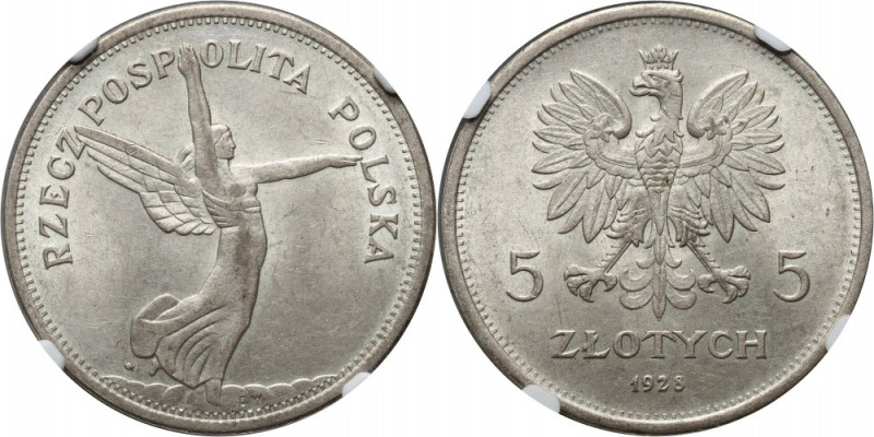 II RP, 5 złotych 1928, Warszawa, Nike Reference: Parchimowicz 114a
Grade: NGC A...
