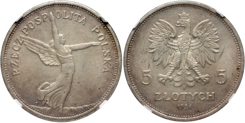 II RP, 5 złotych 1931, Warszawa, Nike Rzadki rocznik w pięknym stanie zachowania...
