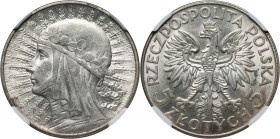 II RP, 5 złotych 1932 bez znaku mennicy, Londyn, Głowa Kobiety