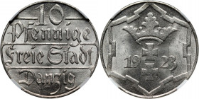Wolne Miasto Gdańsk, 10 fenigów 1923, Berlin