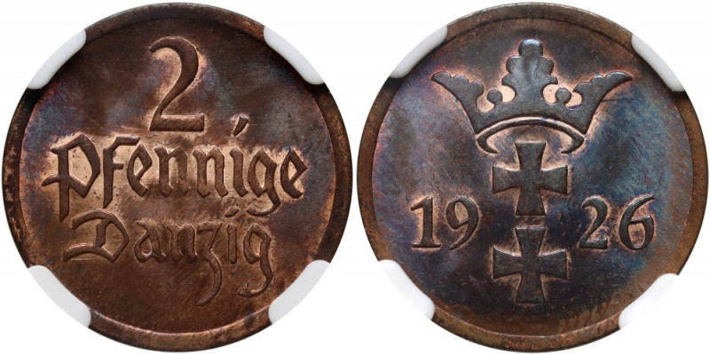 Wolne Miasto Gdańsk, 2 fenigi 1926, Berlin Mennicze. Reference: Parchimowicz 54b...