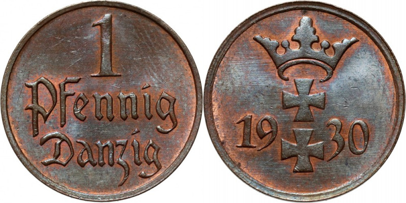 Wolne Miasto Gdańsk, fenig 1930, Berlin Reference: Parchimowicz 53d
Grade: UNC/...