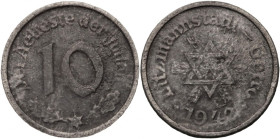Getto w Łodzi, 10 fenigów 1942 typ I, magnez, certyfikat